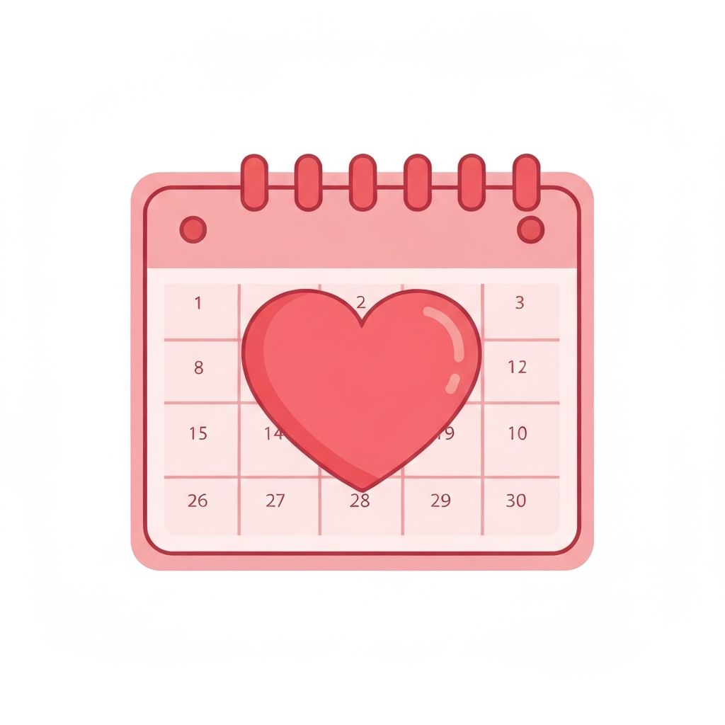 Icone de calendario com coracao